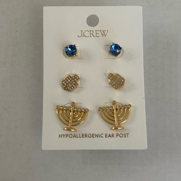 NWT J. Crew Hanukkah Stud Earrings set-of-three - Picture 14 of 16